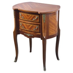 Vintage French Louis XV Style Kidney-Form Side Table with Gilt Bronze Mounts