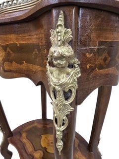 Vintage French Louis XV Style Marquetry Jewelry Cabinet