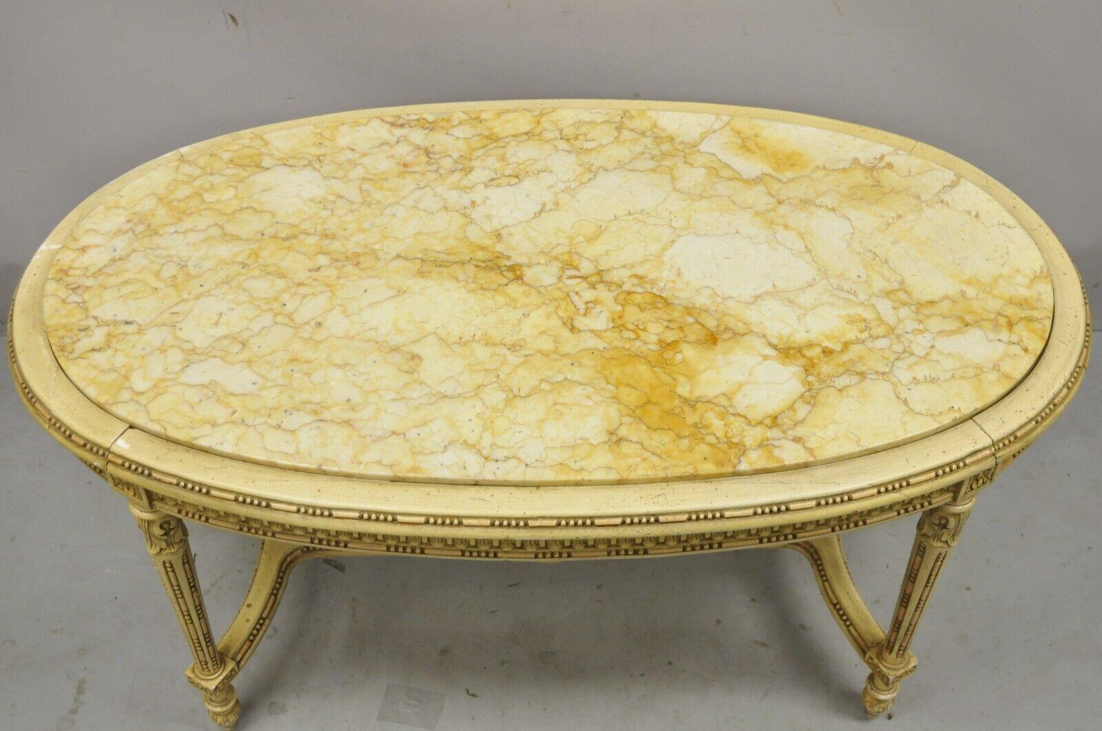 beige oval coffee table