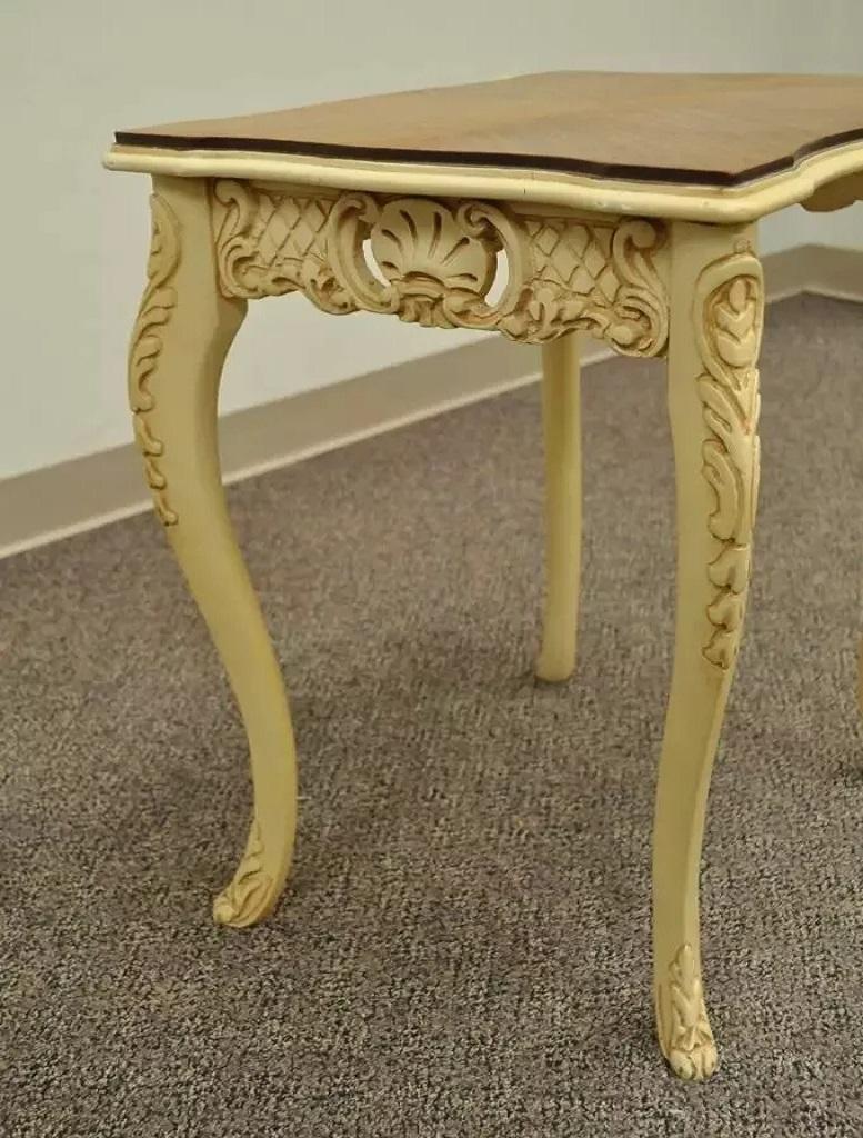 Vintage French Louis XV Style Satinwood Inlay Nesting Side Tables - Set of 3 For Sale 1