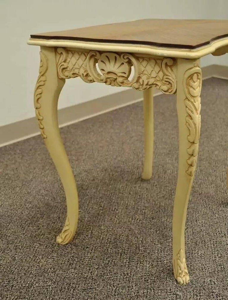 Ensemble De 3 Tables Gigognes En Bois Marqueté Style Louis XV - Vintage, Dimensions 60x40x55 Cm