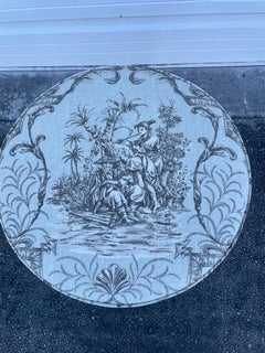 Vintage Louis XV Style Swivel Vanity Stool, Wood Frame, 1940s