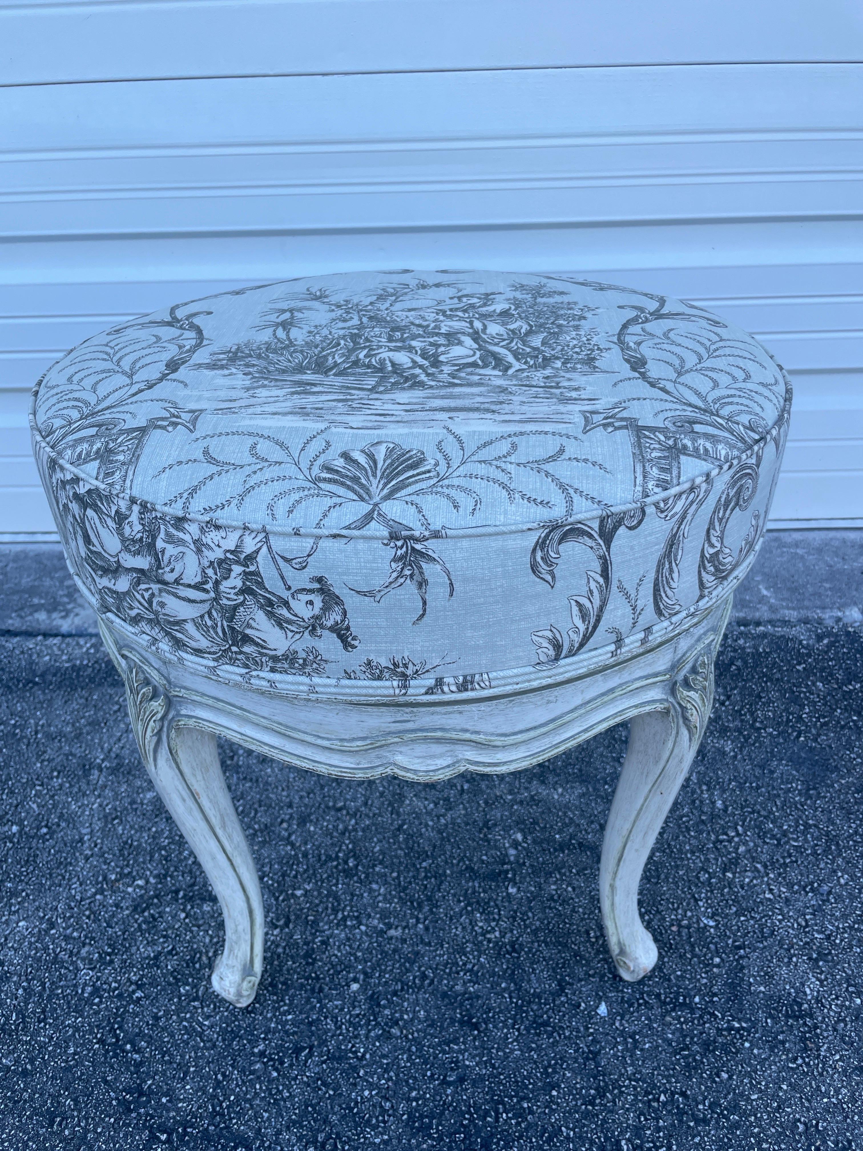 Vintage Français Style Louis XV Tabouret de Vanité Pivotant en vente 1