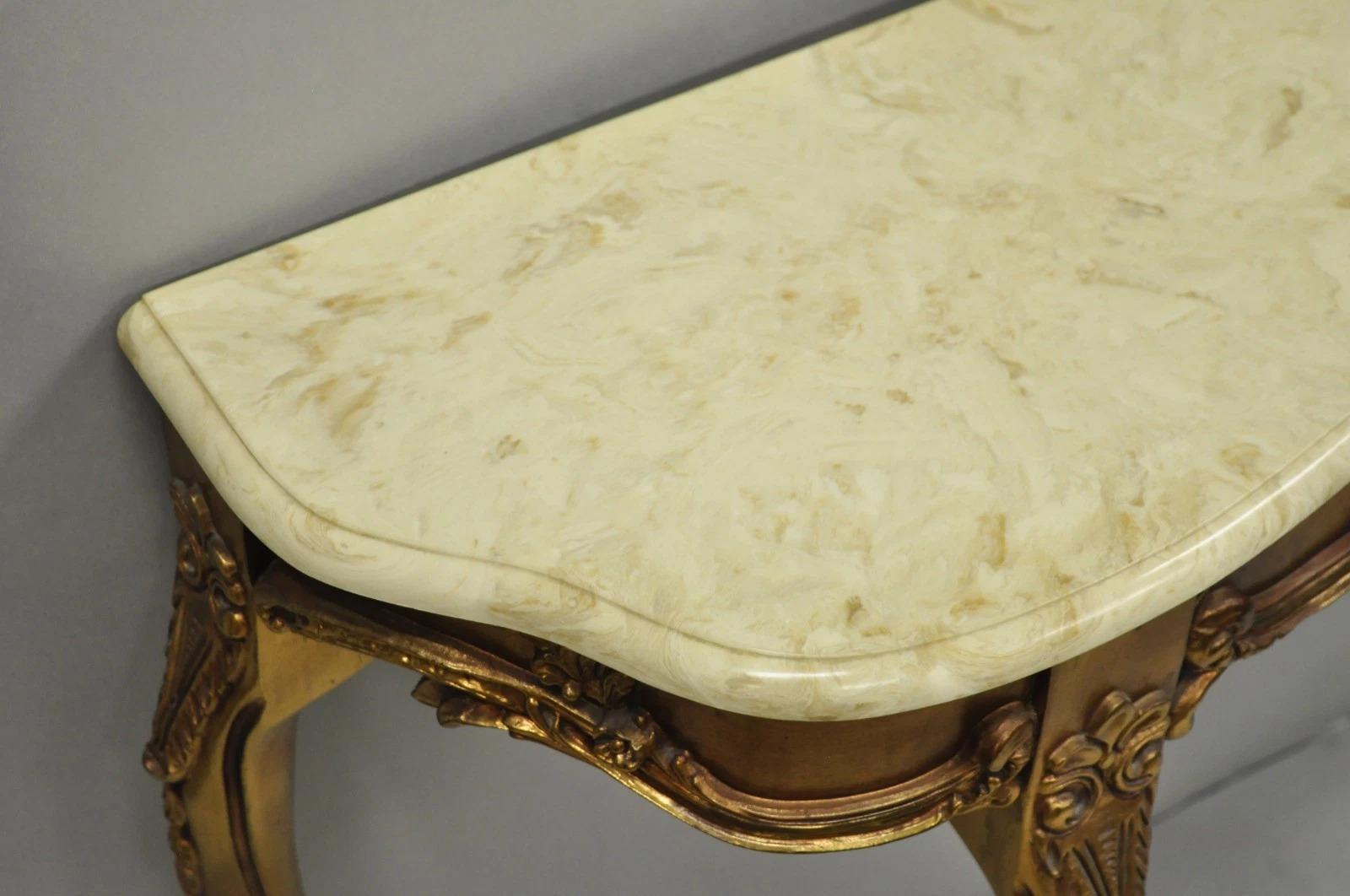Vintage Französisch Louis XV viktorianischen Stil Gold vergoldet Konsolentisch & Spiegel - 2 Pcs im Angebot 3