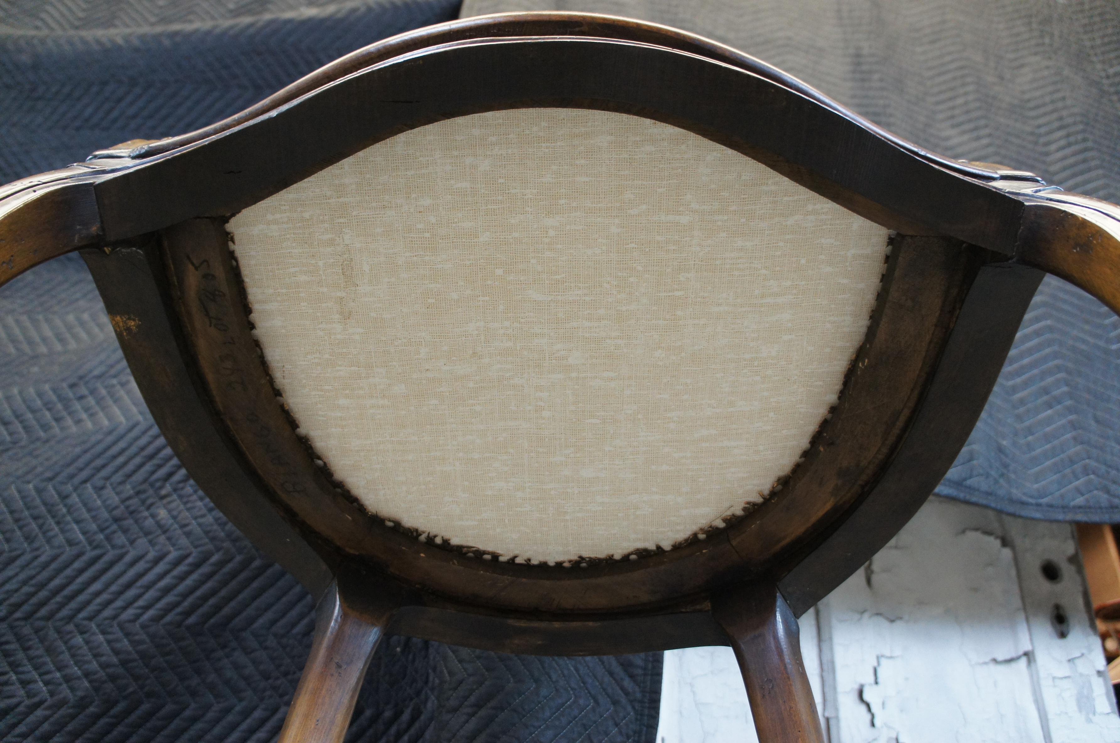 Vintage French Louis XVI Caned Bergere Barrel Back Serpentine Club Lounge Chair 5