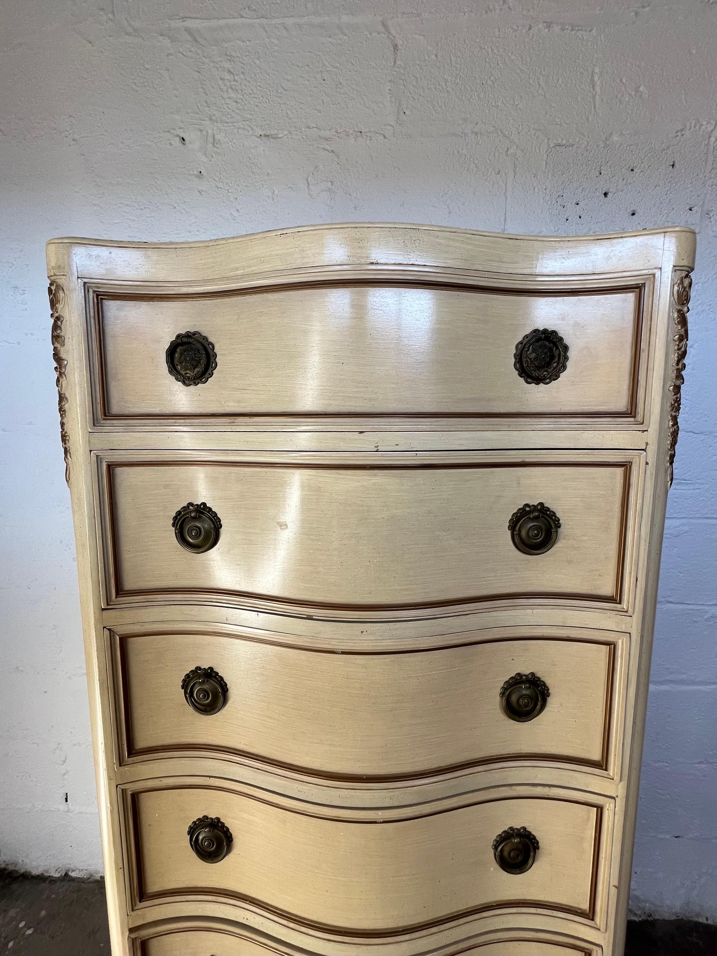 Brass Vintage French Louis XVI Chest Of Drawers  For Sale