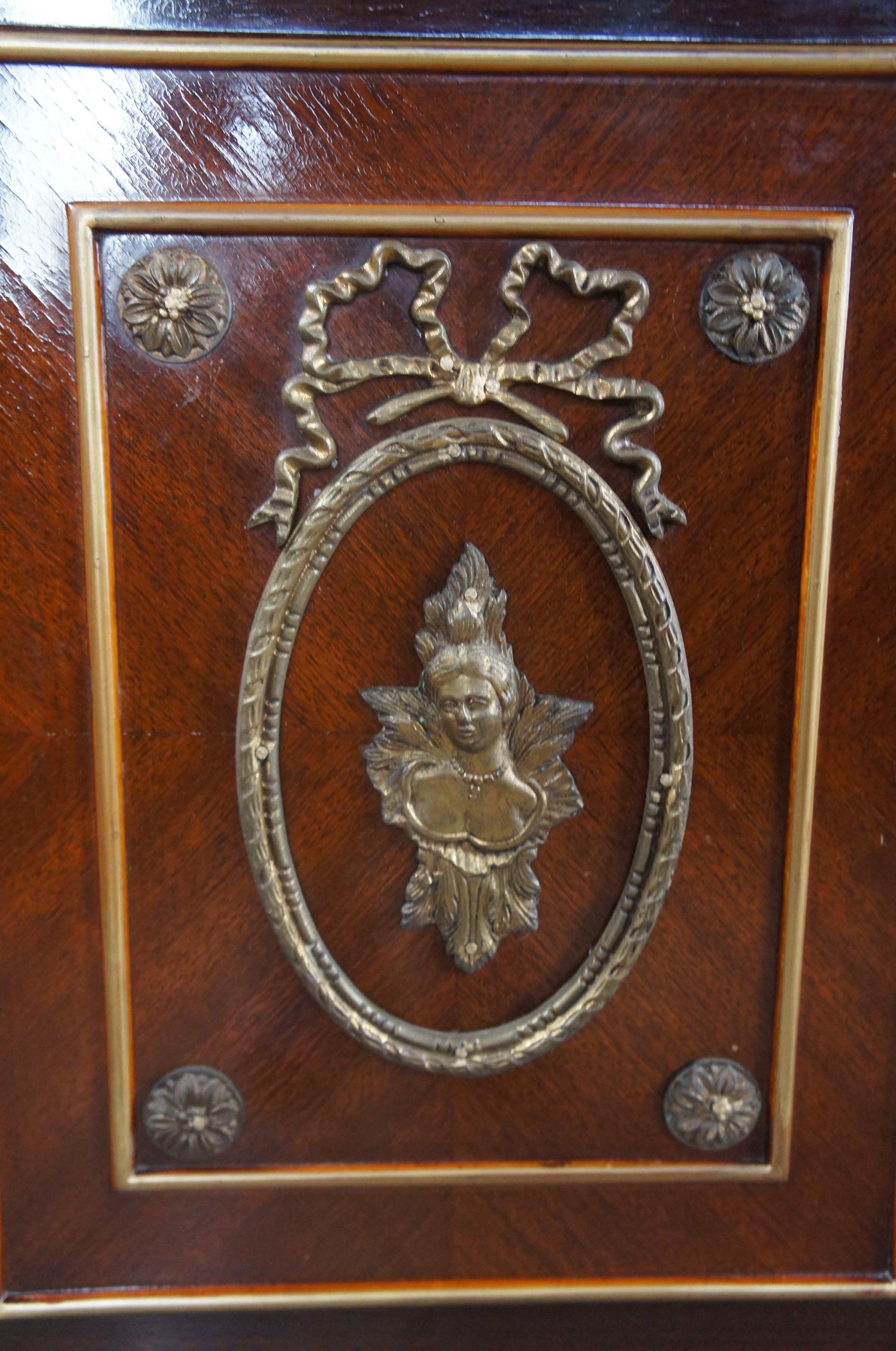 Vintage French Louis XVI Ebonized Mahogany Buffet Sideboard Console Cabinet 4