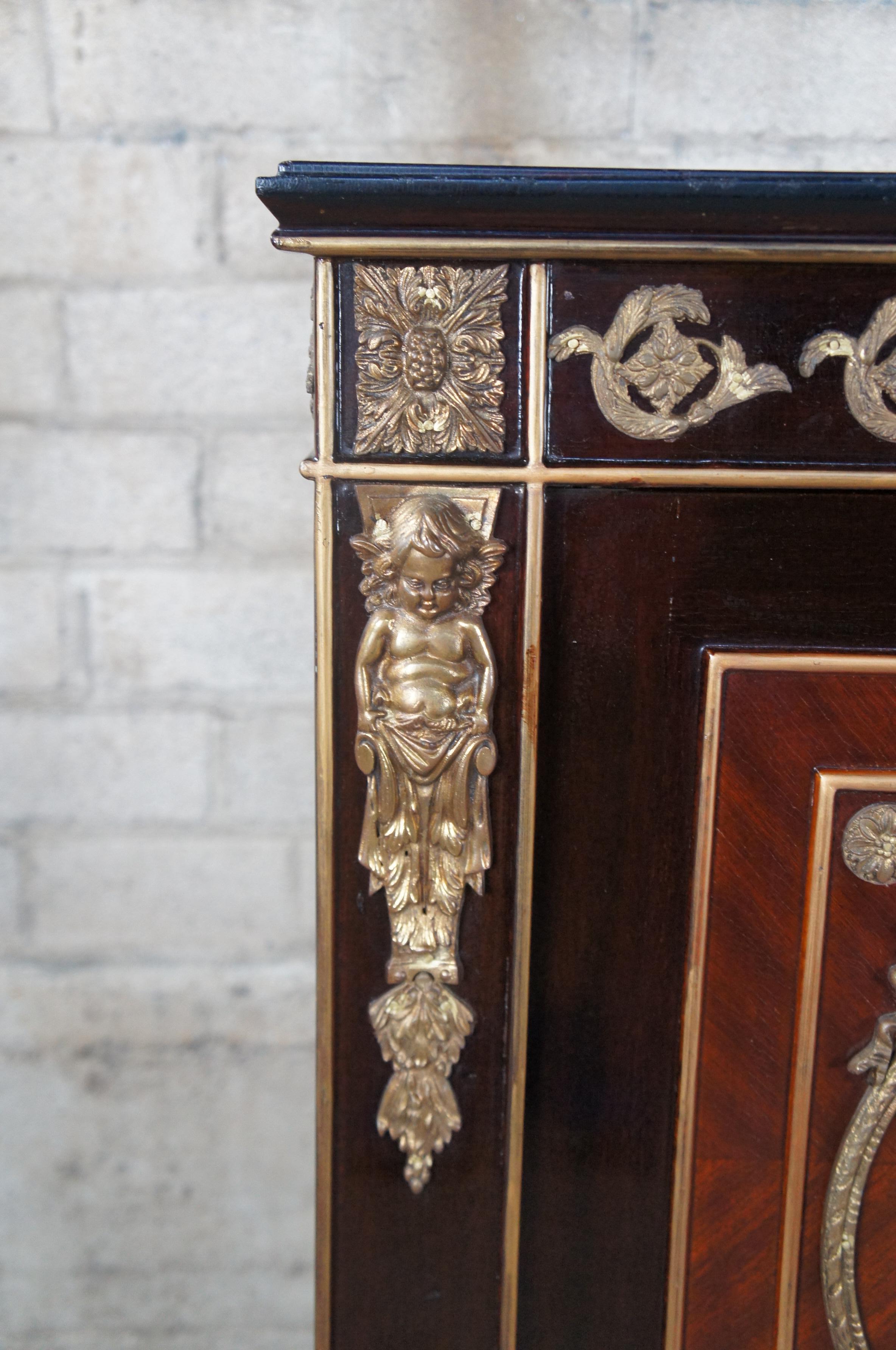 Vintage French Louis XVI Ebonized Mahogany Commode Bar Server Console Cabinet  2