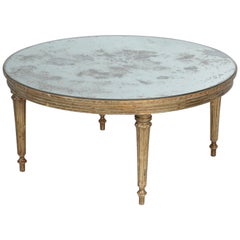 Vintage French Louis XVI Gilt and Mirrored Cocktail Table