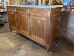Vintage French Louis XVI Mahogany Buffet with Marble Top
