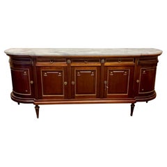 Vintage French Louis XVI Mahogany Sideboard with Marble Top