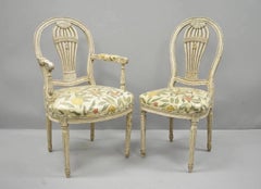 Vintage French Louis XVI Montgolfier Hot Air Balloon Dining Chairs - Set of 6
