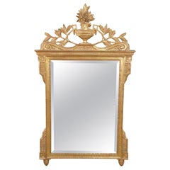Vintage French Louis XVI Neoclassical Gilt Wall Hanging Mirror Mirror Fair 56"