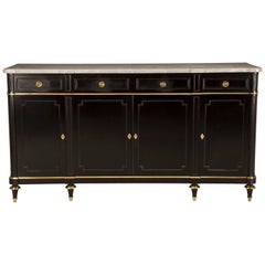 Vintage French Louis XVI Style Buffet in an Ebonized Mahogany