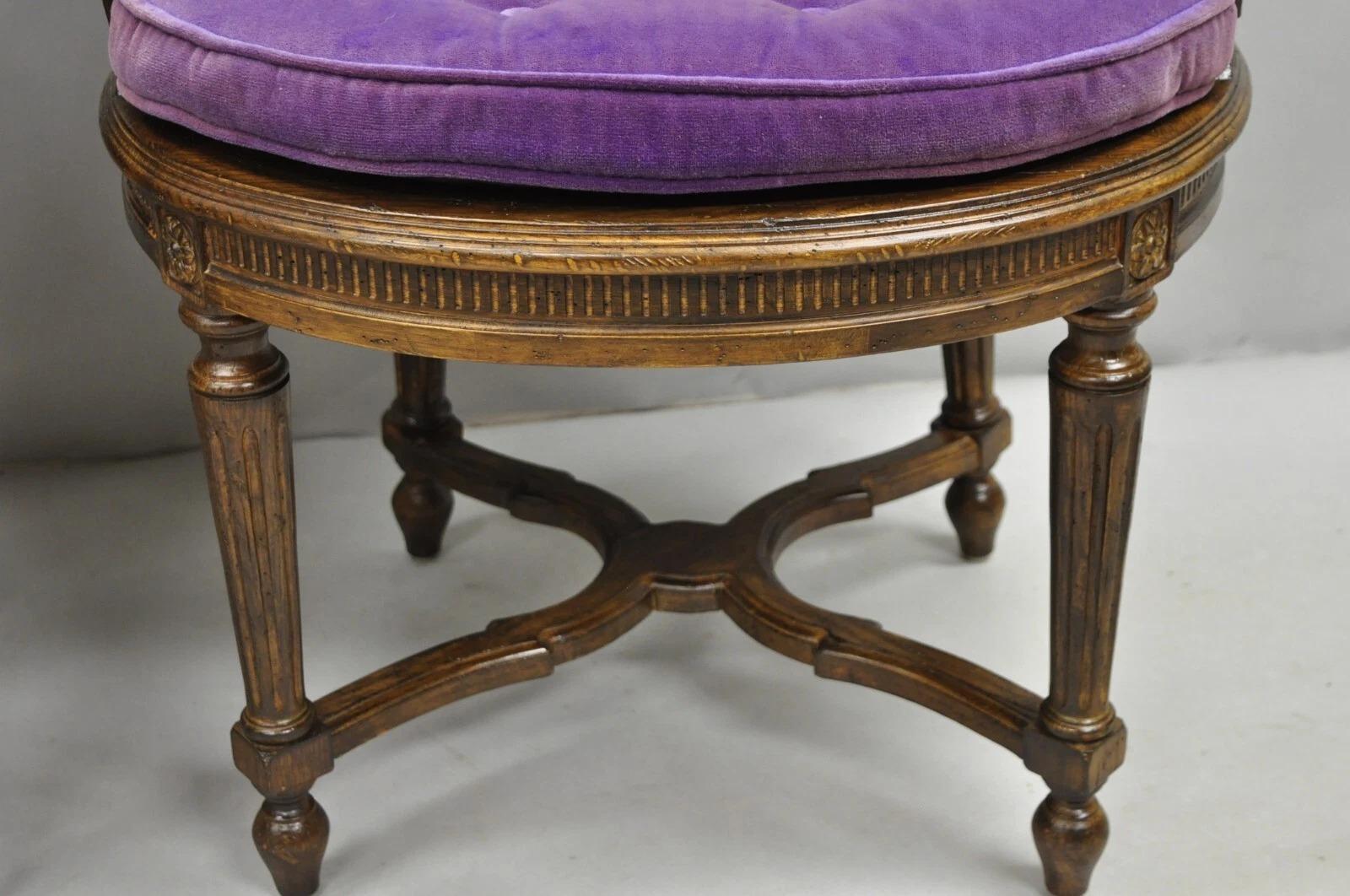 Canna Vintage French Louis XVI Style Cane Balloon Back Walnut Arm Chairs - a Pair in vendita