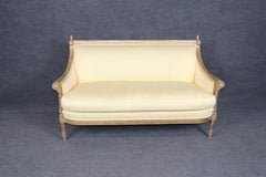 Vintage French Louis XVI style Carved Gilt Settee C. 1960's