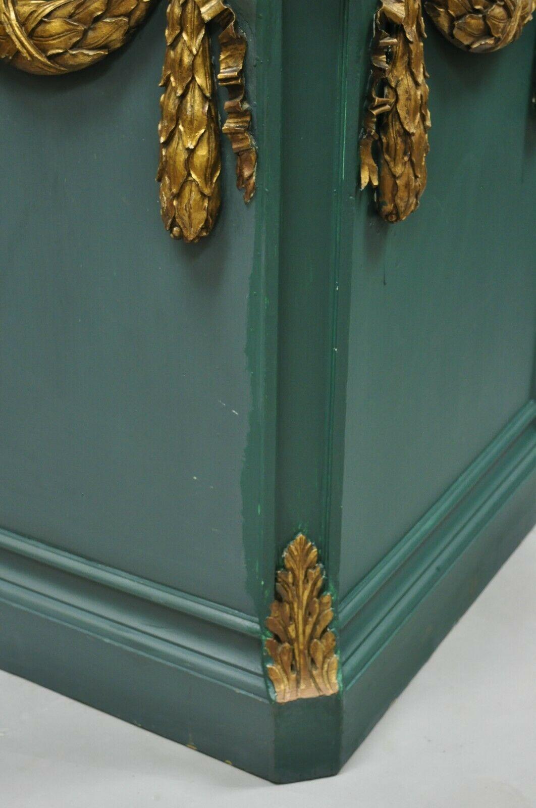 Vintage français style Louis XVI drapé de ruban sculpté Colonne en bois Pedestal 2
