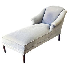 Vintage French Louis XVI Style Chaise Lounge w/ Fluted Legs