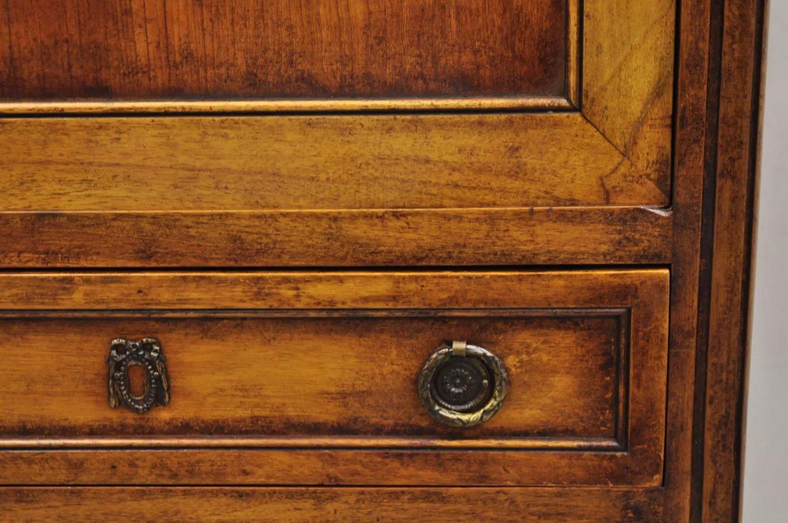 Vintage French Louis XVI Style Cherry Abbatant Secretary Desk for Bloomingdales For Sale 6