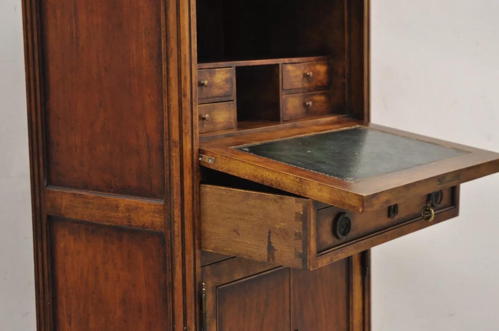 Vintage French Louis XVI Style Cherry Abbatant Secretary Desk for Bloomingdales For Sale 2