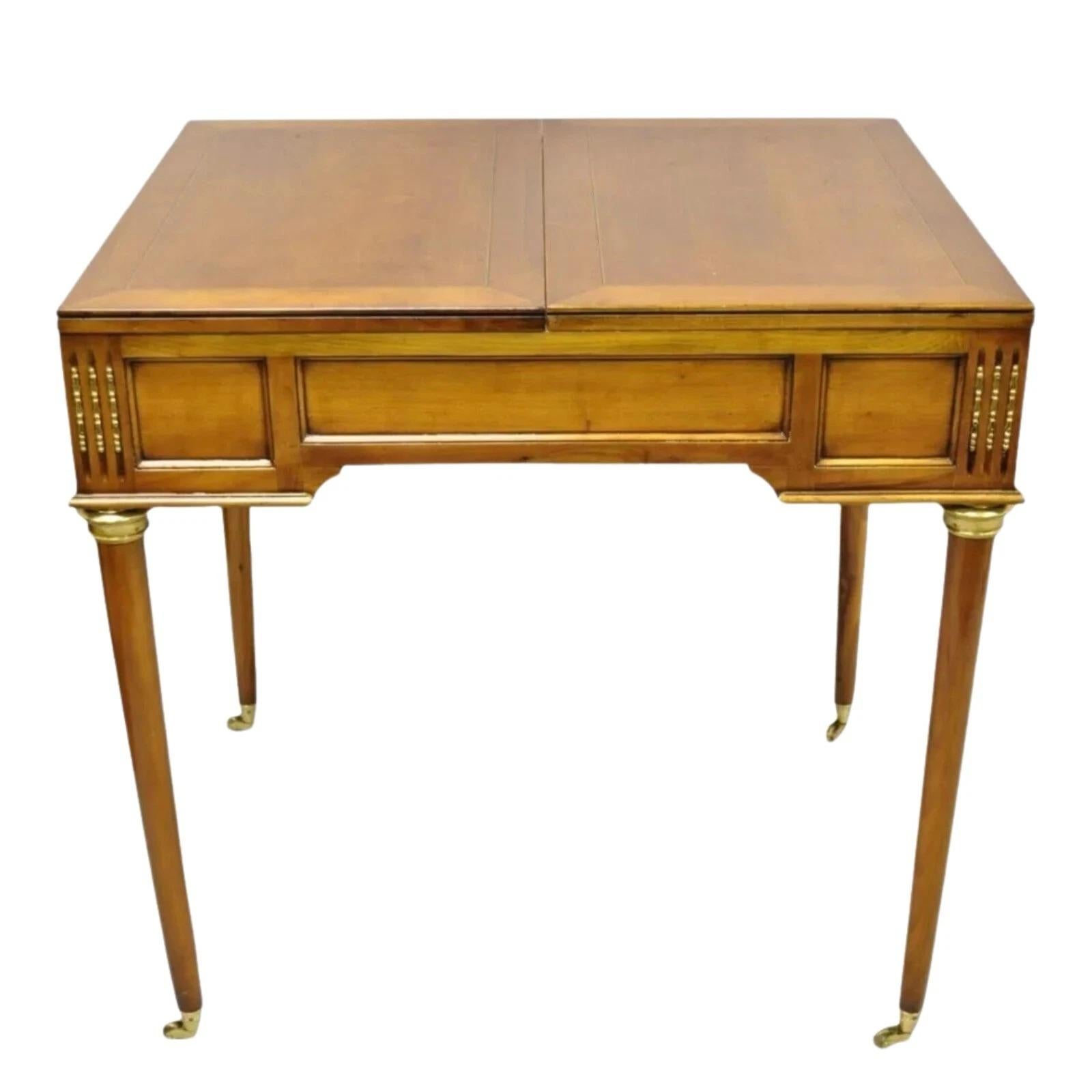 Vintage Französisch Louis XVI Stil Kirsche Holz Flip Top Backgammon Kartenspiel Tisch im Angebot 6