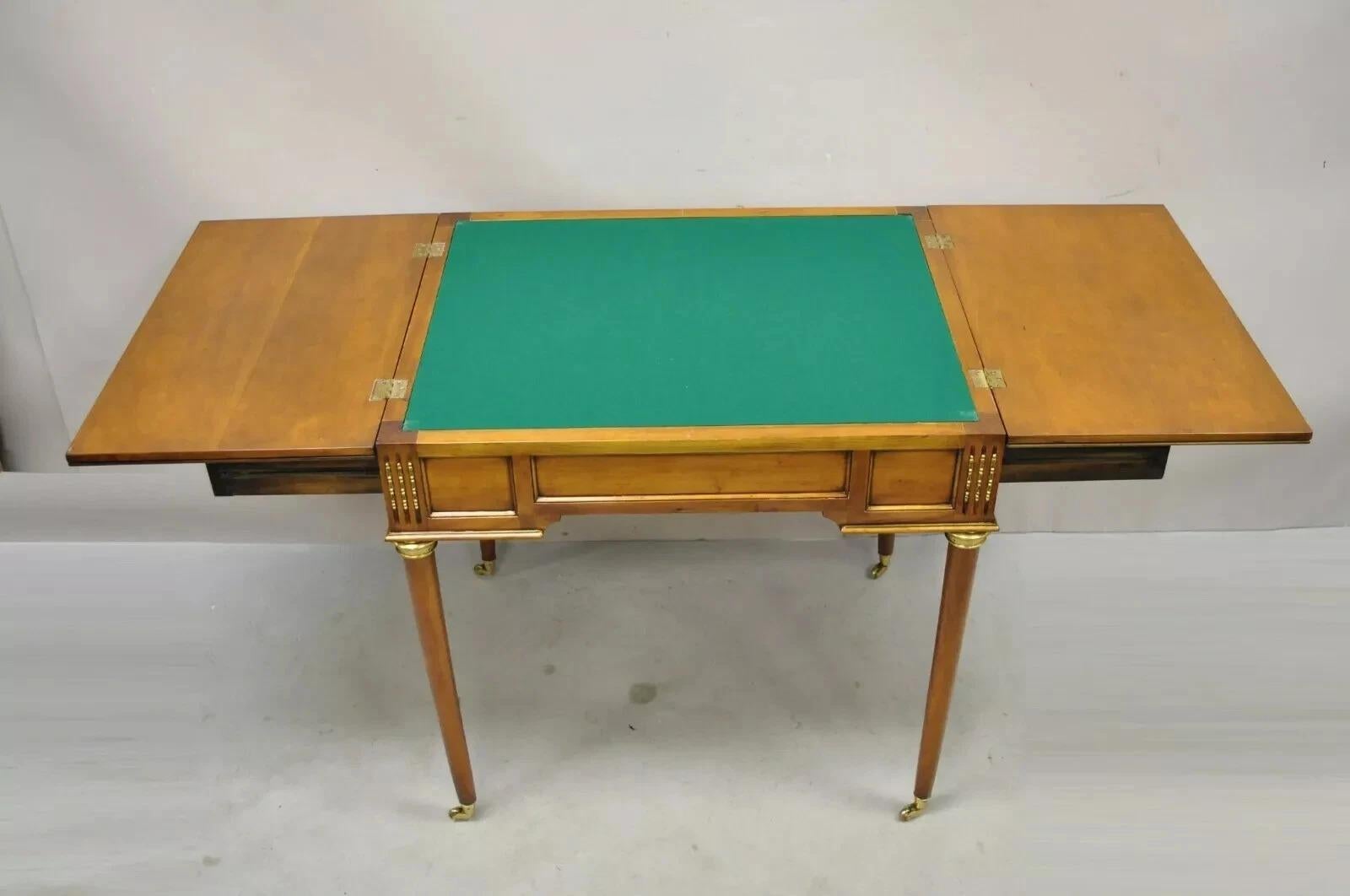 Vintage Französisch Louis XVI Stil Kirsche Holz Flip Top Backgammon Kartenspiel Tisch (Unbekannt) im Angebot