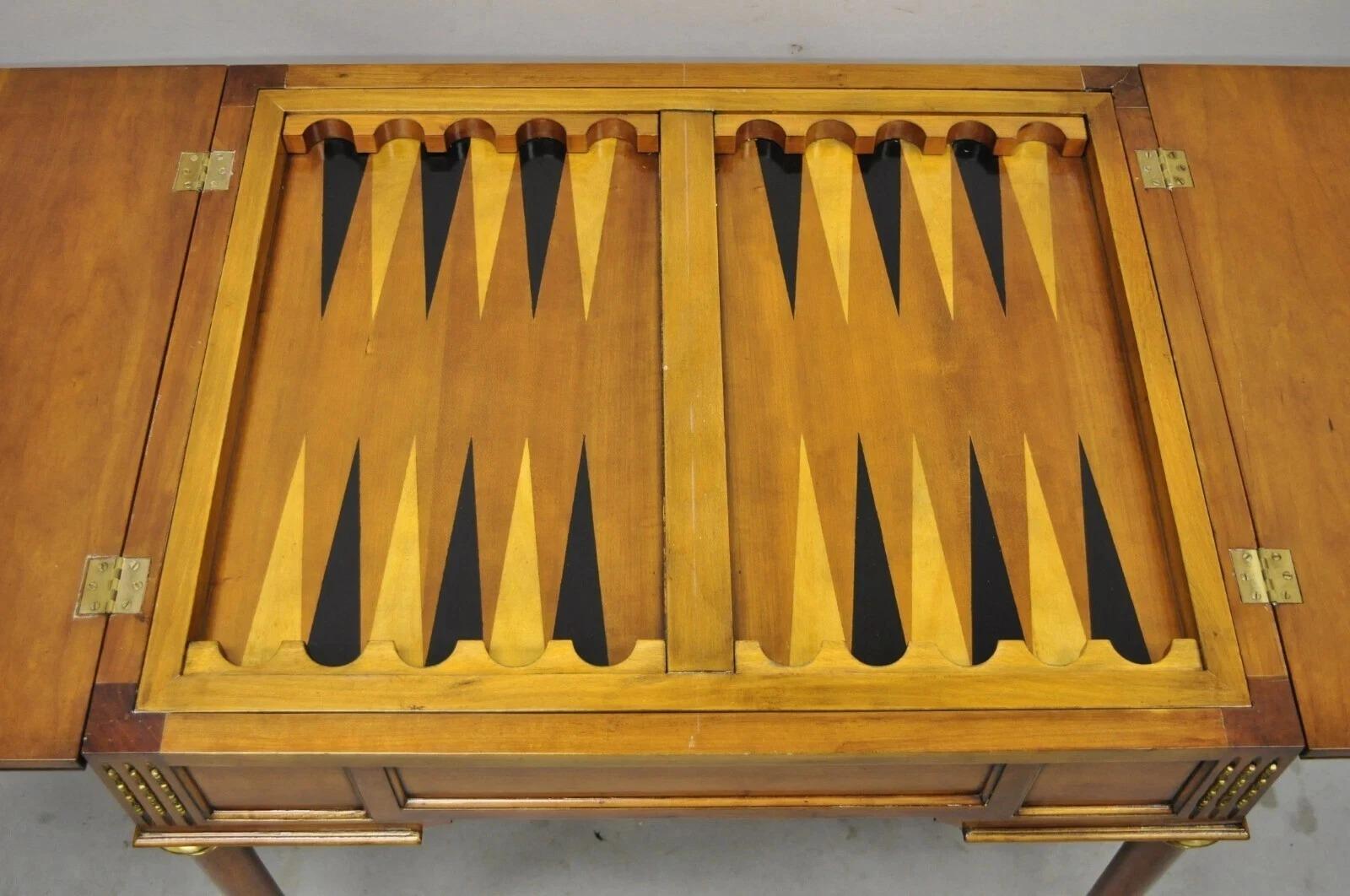 Vintage Französisch Louis XVI Stil Kirsche Holz Flip Top Backgammon Kartenspiel Tisch im Angebot 3