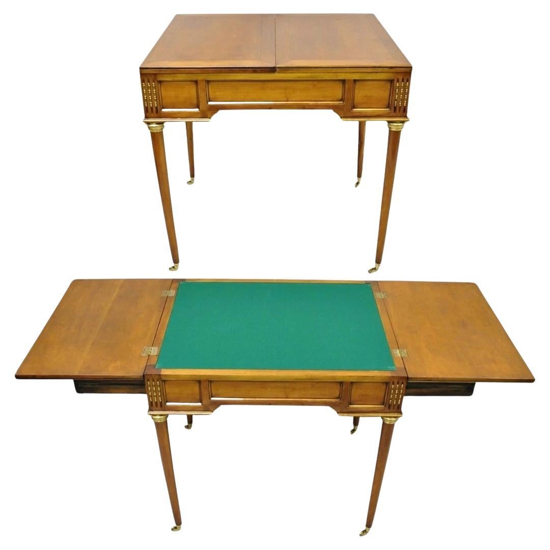 Vintage Französisch Louis XVI Stil Kirsche Holz Flip Top Backgammon Kartenspiel Tisch im Angebot