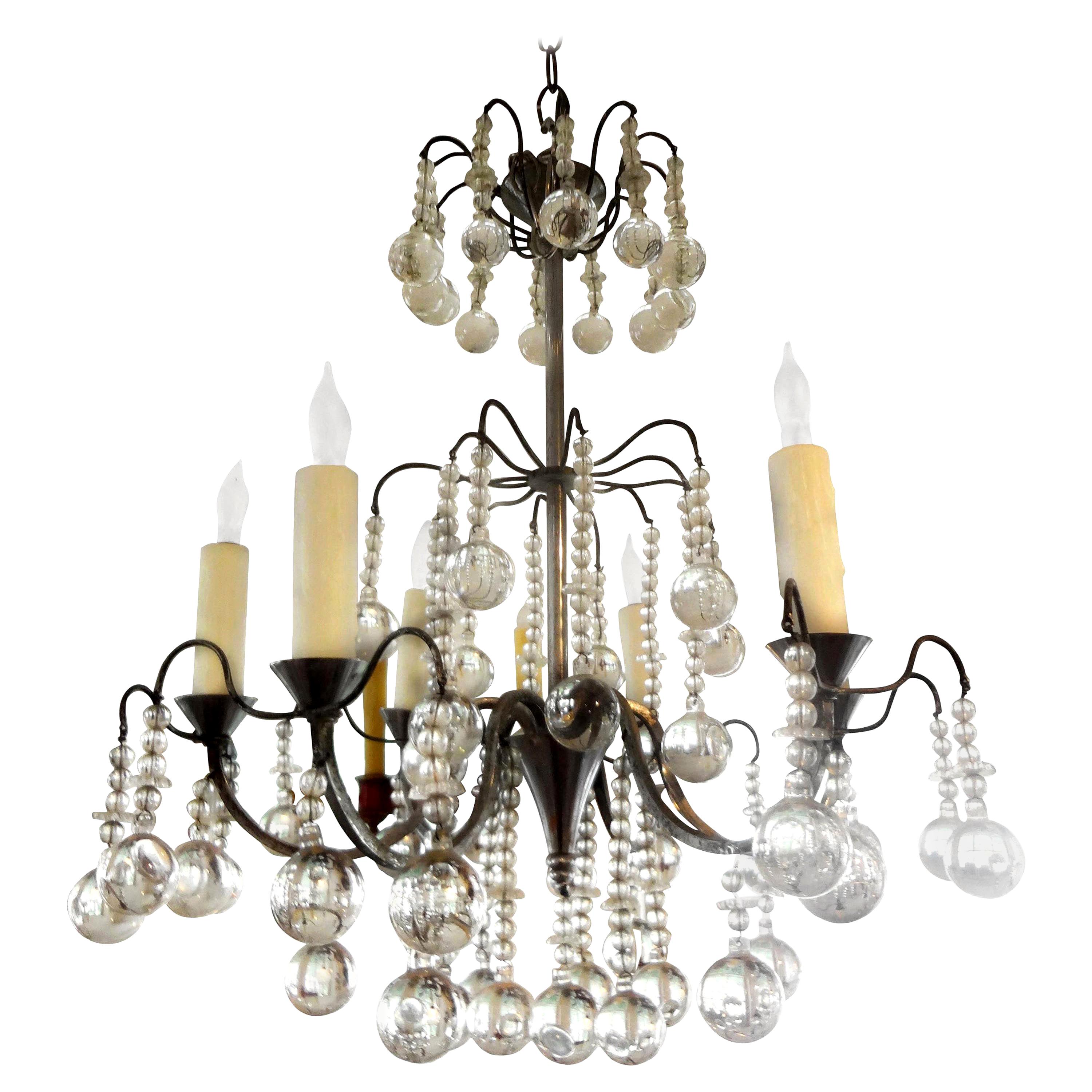 Vintage French Louis XVI Style Crystal Chandelier