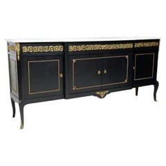Vintage Mid-Century French Louis XVI Style Ebonized Sideboard by NF Ameublement 