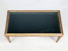 Vintage French Louis XVI Style Gilded Coffee Table and Curio Case Great Patina