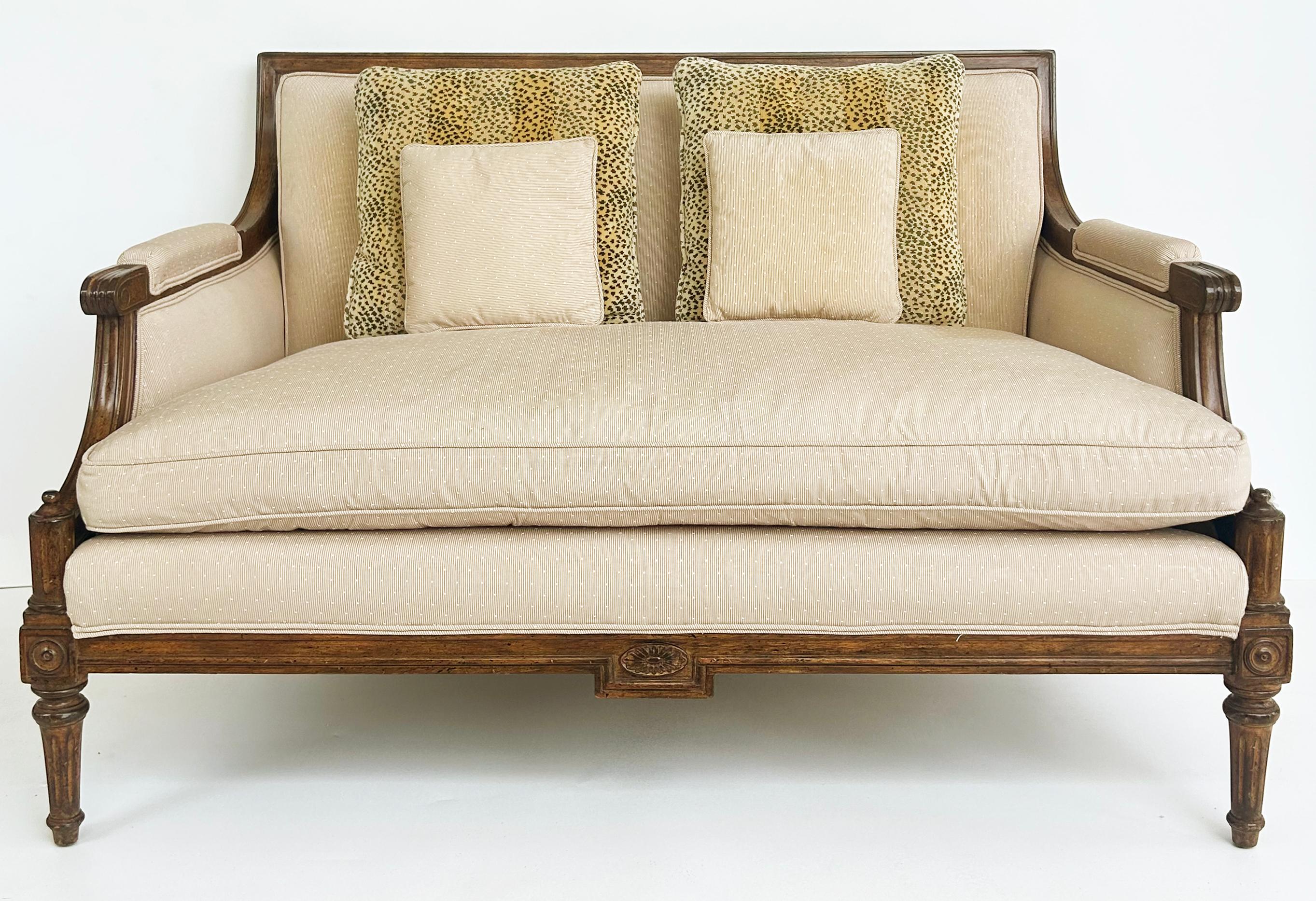 Vintage French Louis XVI Style Loveseat, Lewis Mittman Attributed, Upholstered


Offered for sale is an elegant French upholstered vintage Louis XVI style 2 seater loveseat sofa attributed to Lewis Mittman. This is a fine quality piece that is