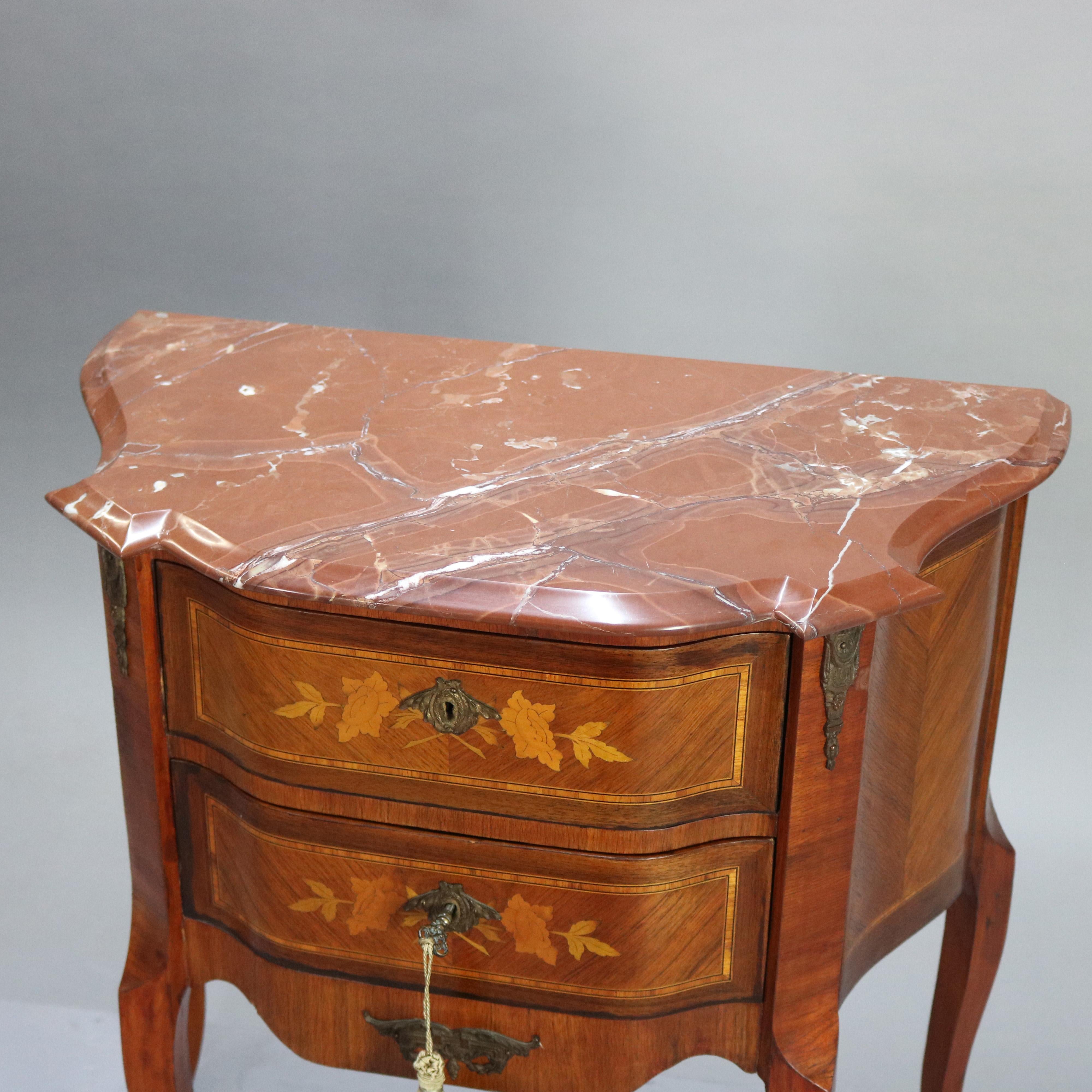 Vintage French Louis XVI Style Mahogany Marquetry Side Stand, 20th Century 13