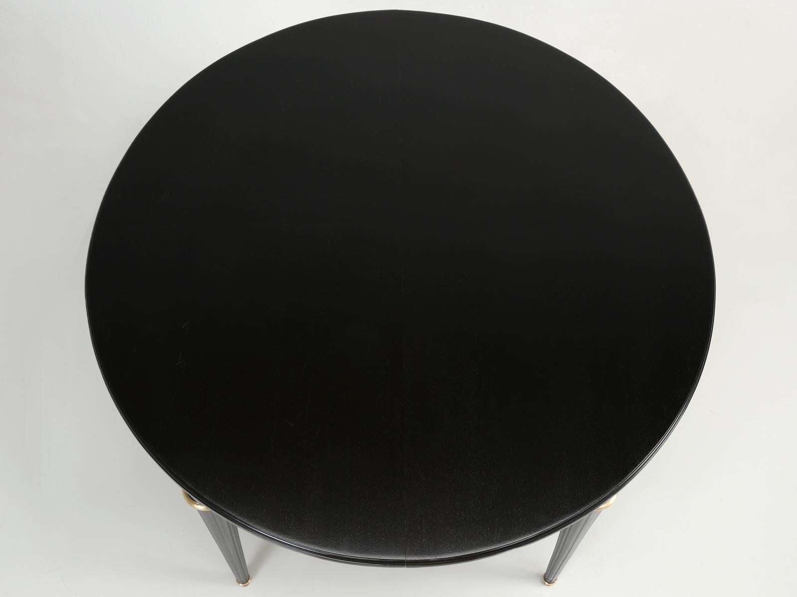 Mid-20th Century Vintage French Louis XVI Style Round Ebonized Dining Table, Completely Restored