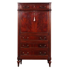 Vintage French Louis XVI Style Walnut Secretary