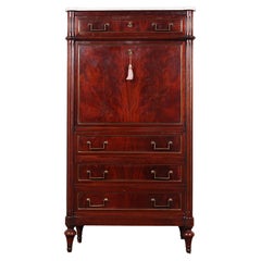 Vintage French Louis XVI Style Walnut Secretary