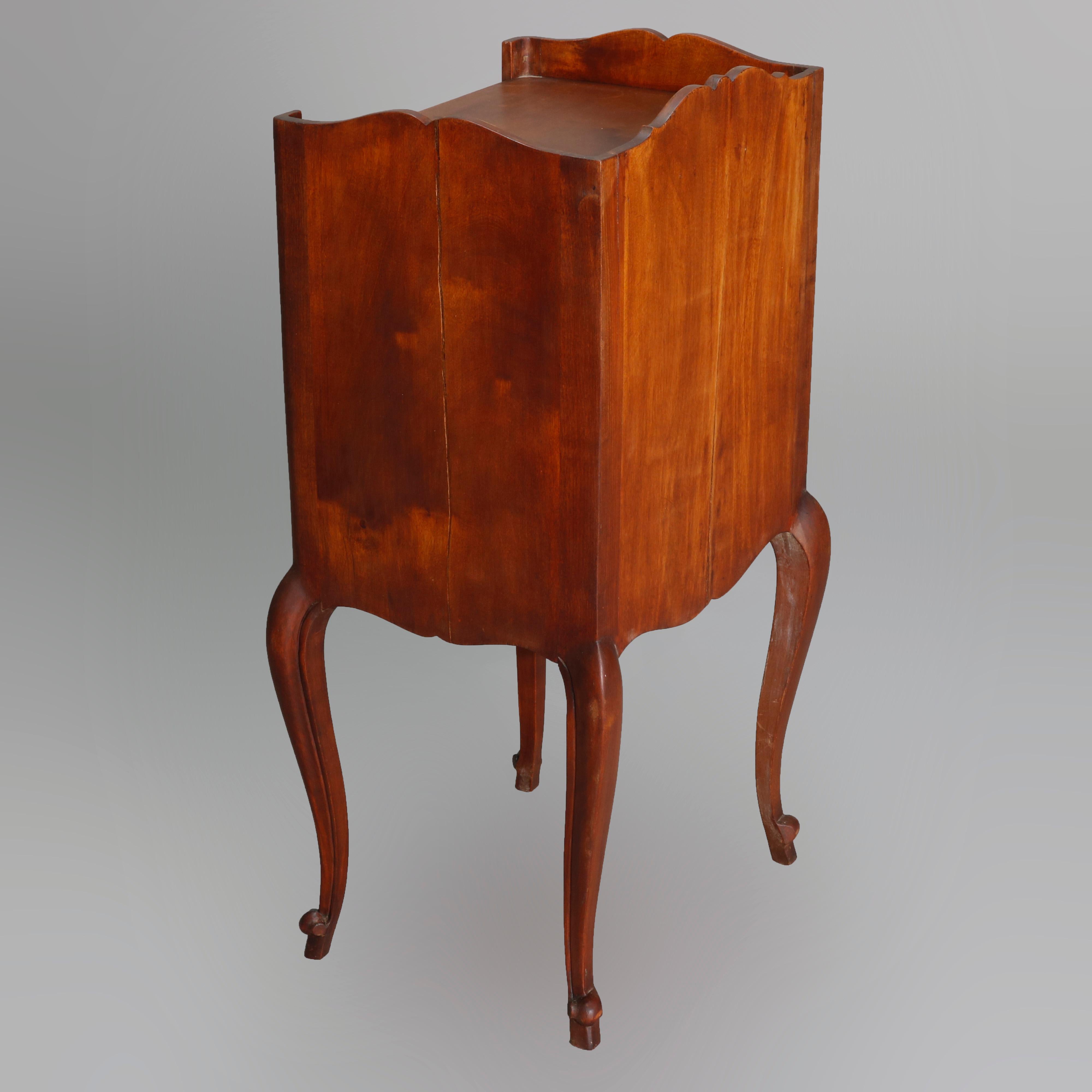 Vintage French Louis XVI Walnut and Maple Side Stand, 20th Century In Good Condition In Big Flats, NY