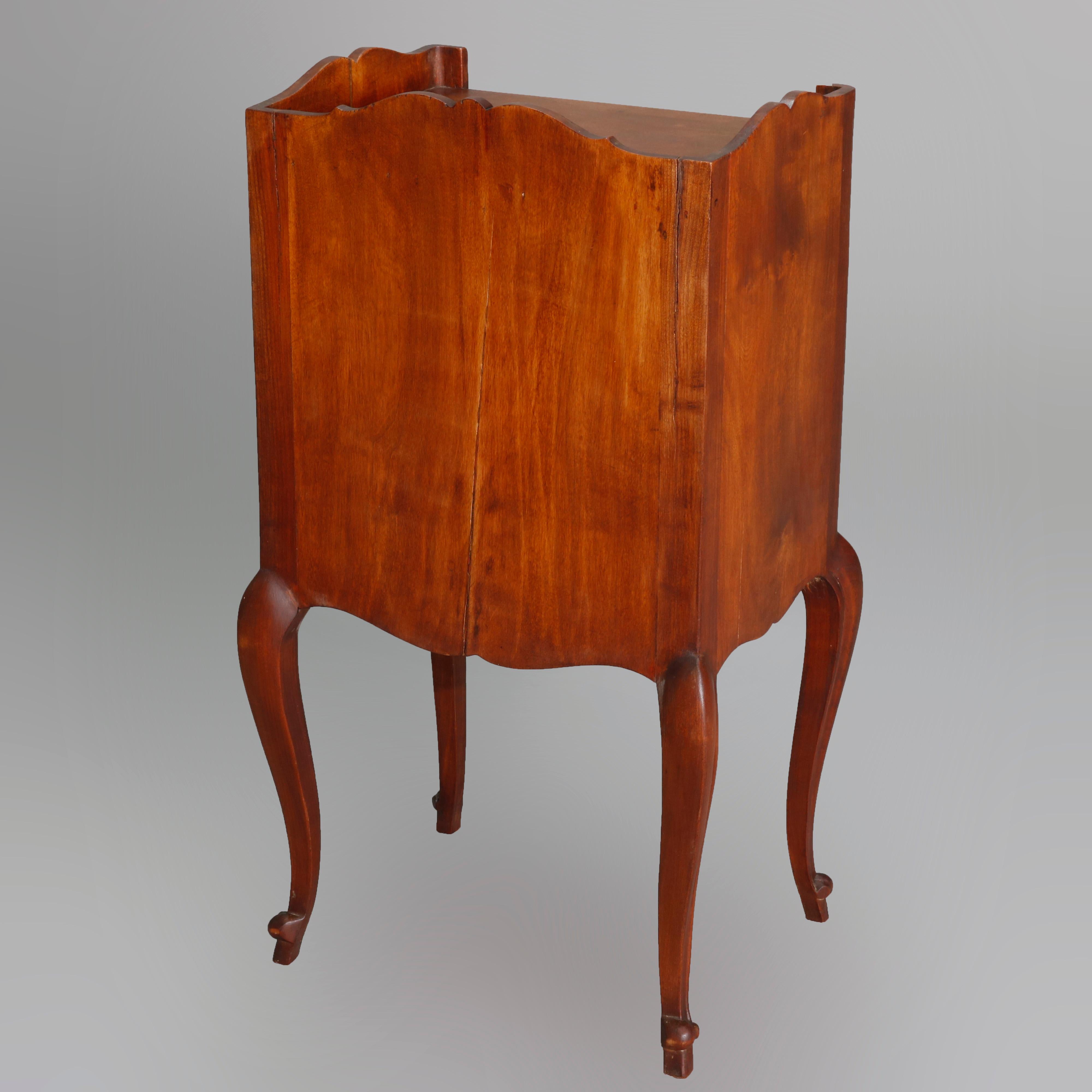 Vintage French Louis XVI Walnut and Maple Side Stand, 20th Century 1