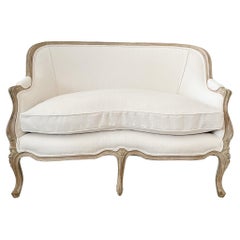 Vintage French Loveseat in New Todd Hase Textiles
