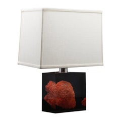 Vintage French Lucite and Coral Lamp after Pierre Giraudon