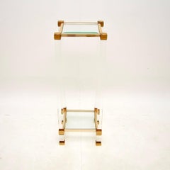 Vintage French Lucite and Glass Side Table by Pierre Vandel