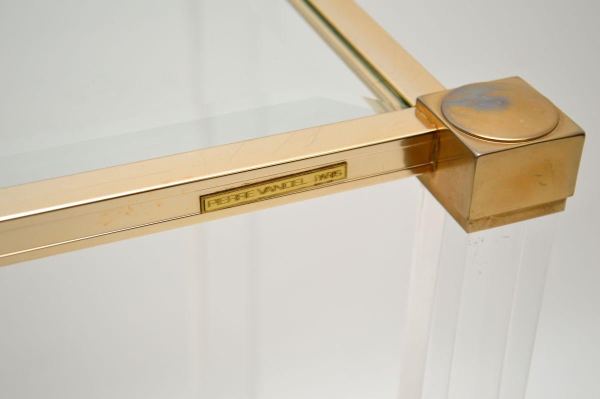 Late 20th Century Vintage French Lucite and Glass Side Table by Pierre Vandel