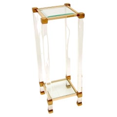 Vintage French Lucite and Glass Side Table by Pierre Vandel