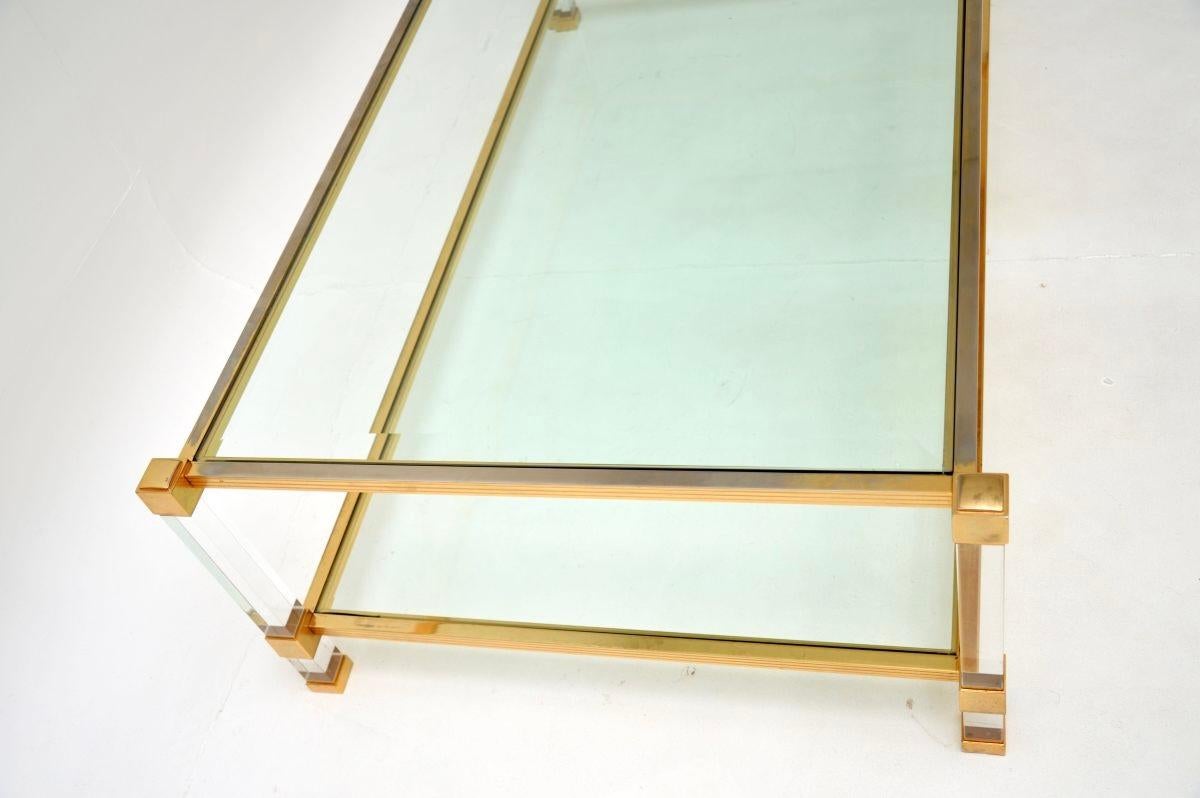 Vintage French Lucite and Gold Plated Coffee Table 4