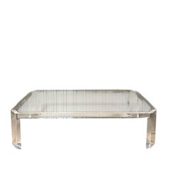 Mesa baja francesa vintage de Lucite de David Lange