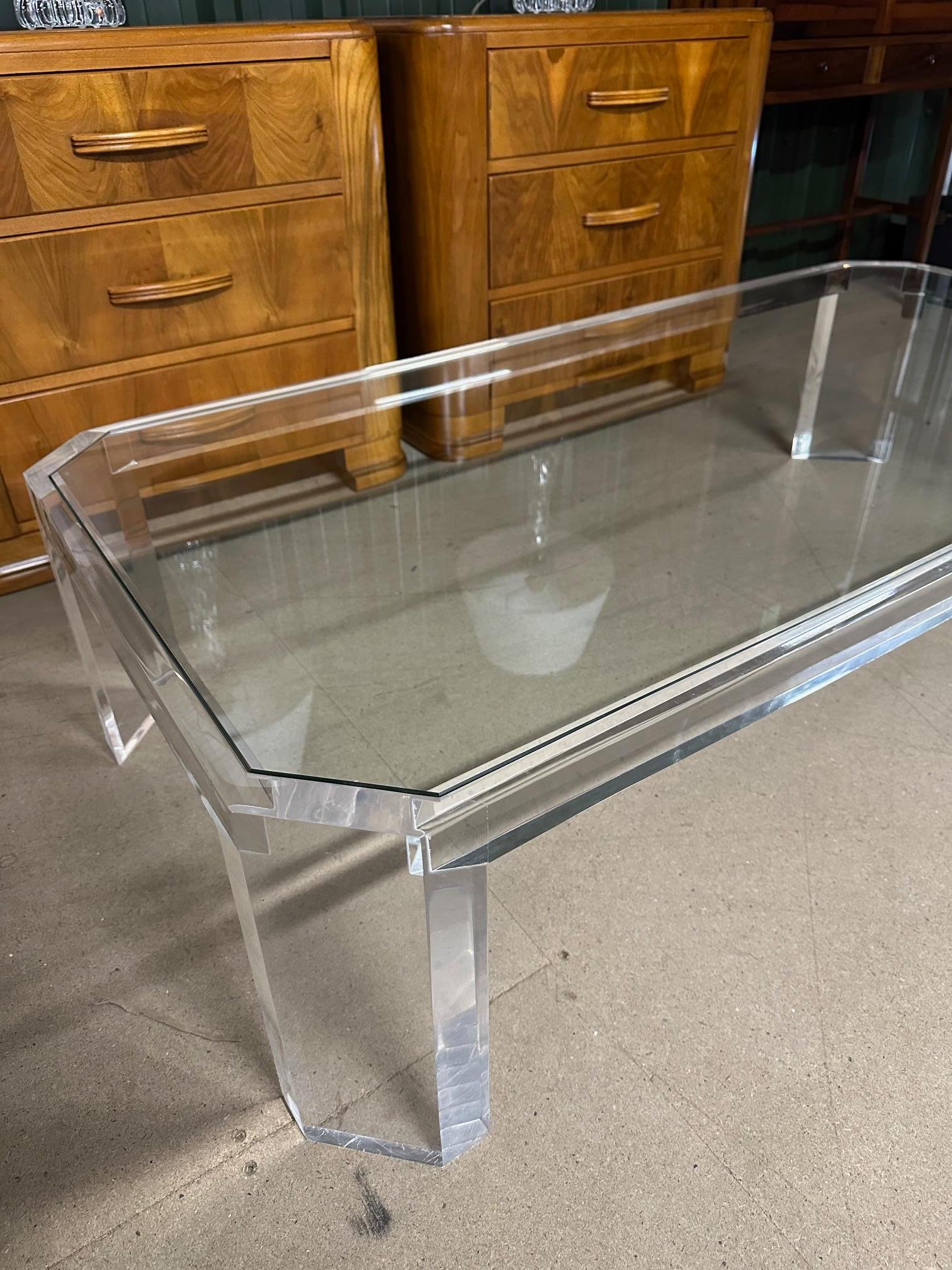 Late 20th Century Vintage French Lucite Coffee Table by David Lange For Sale