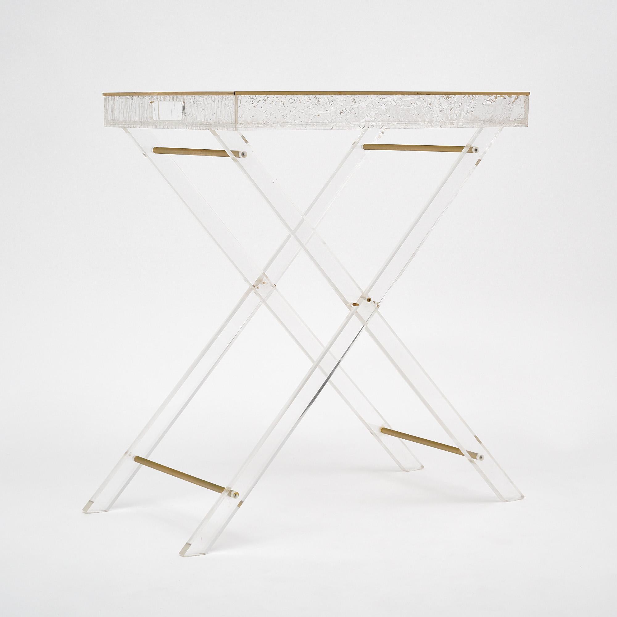 Modern Vintage French Lucite Tray Table For Sale
