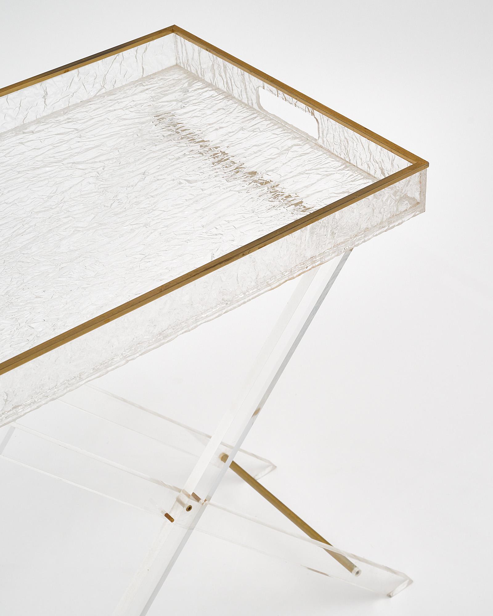 Vintage French Lucite Tray Table In Good Condition For Sale In Austin, TX