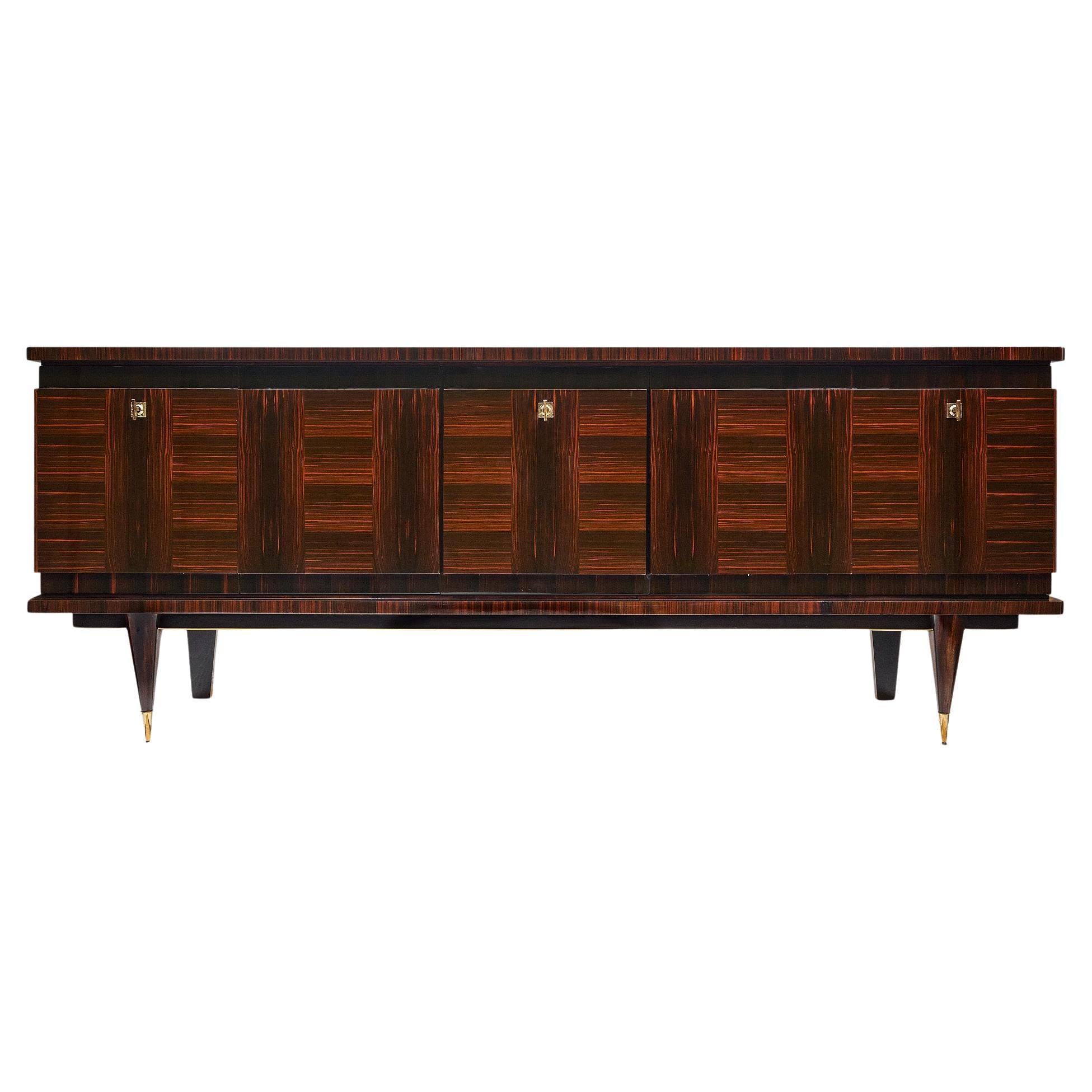Vintage French Macassar Grand Buffet in the manner of Jules Leleu For Sale