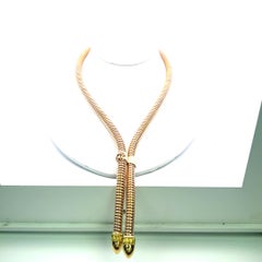 Vintage French Made 18K Yellow Gold Tubogas Necklace 107.6 Grams